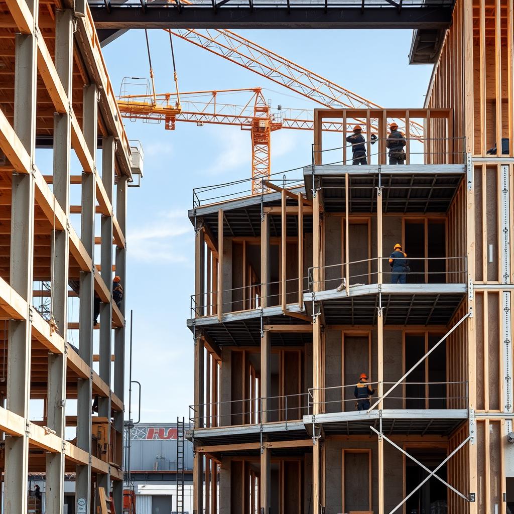 Active framing jobsite — national framing contractor coverage